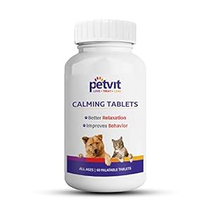 Petvit Calming & Better Relaxation Tablets with 18+ Natural Extracts for Dogs | Natural Anti Stress Dog Supplement | 60 Tablets