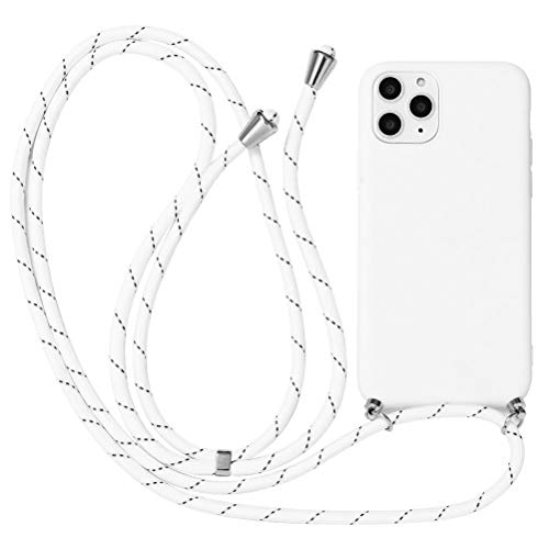 Eouine Crossbody Case For Iphone X/Xs [5.8"], Iphone X/Xs Case With Neck Cord Lanyard Strap - Anti-Scratch White Silicone Tpu Adjustable Necklace Strap - White #TOP5
