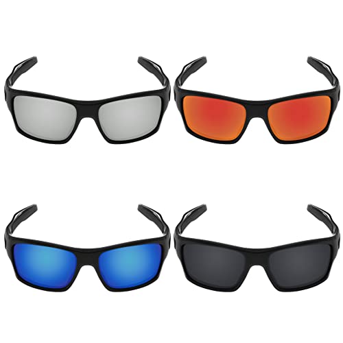 Image of Galvanic Replacement Lenses for Oakley Turbine OO9263 Sunglasses - Black + Ice + Ruby + Chrome