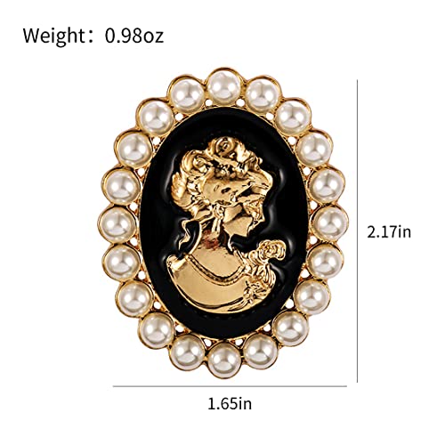 Image of lureme Vintage Elegant Victorian Lady Beauty Cameo with Crystal Brooch Pin (br000017)