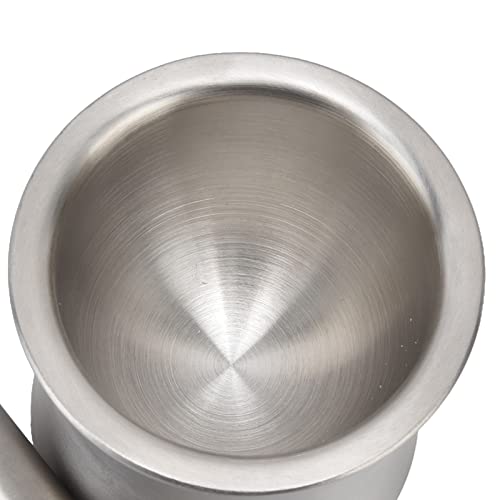 Stainless Steel Mortar And Pestle, Dual Structure Spices Grinder Pill Crusher With Lid For Salt Medicine Grinder Herb Bowl With Non Slip Base #TOP5