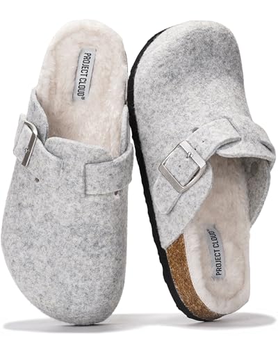 Project Cloud Genuine Leather Footbed Clogs for Women - Memory Foam Arch Support Slippers for Women - Trendy Slip-ons Women's Mules & Clogs Sandals (Benton)