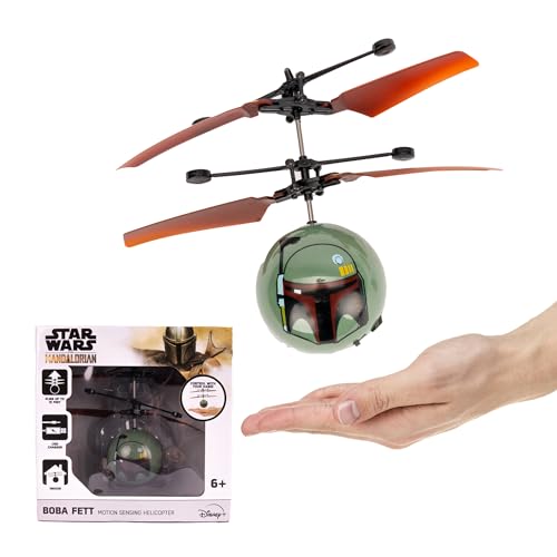 World Tech Toys Star Wars Boba Fett Flying Toy – Motion Sensing Flying Ball with USB Charging - Star Wars Licensed - Indoor/Outdoor Drone for Kids Ages 6+