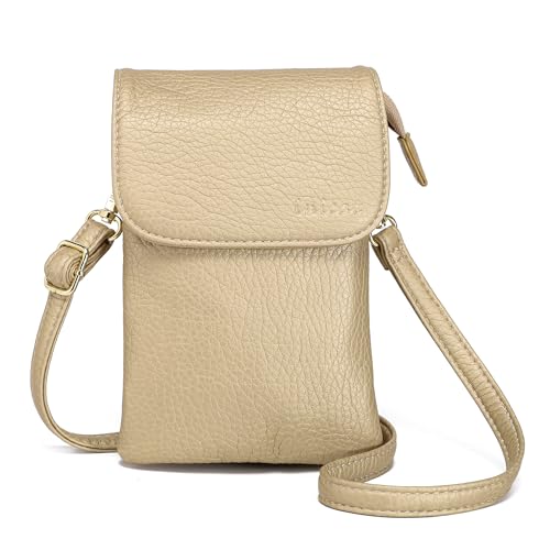MINICAT Small Crossbody Bags for Women Cell Phone Bag Vegan Leather Cross Body Purse Wallet Purses(Gold)
