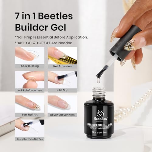 Beetles Gel Polish BG006 Beetles Builder Gel 7 In 1 Nail Builder Strengthener Gel Clear Color Hard Gel Builder Extension Nail Gel thumb #1