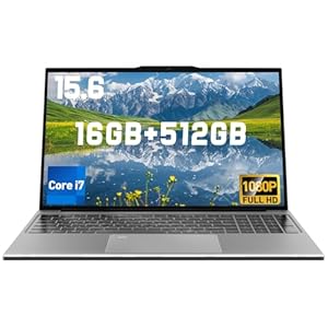 Laptop de 15.6 pulgadas compatible con Windows 11, 16 GB de RAM, SSD de 512 GB, Core i7-6500U (hasta 3.1 GHz), pantalla FHD 1080p, teclado retroiluminado, huella digital, cámara web, WiFi5