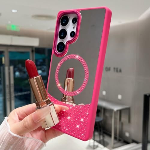 Coque magnétique Galaxy S25+ effet miroir or rose antichoc protectrice