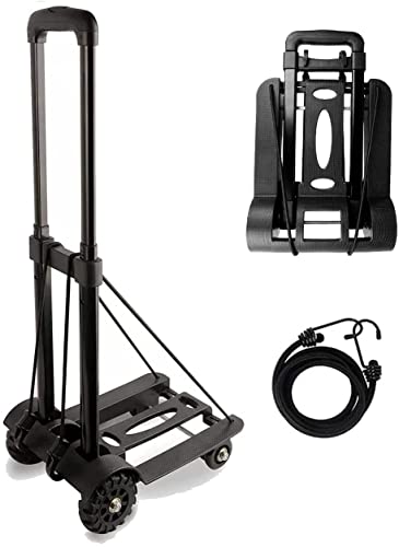 キャリーカート 折りたたみ 軽量 キャリーカート 台車 コンパクト 階段 静音 小型 ハンドキャリー 引越し 買い物 キャンプ用 アウトドア 耐荷重量50KG 固定ロープ付き