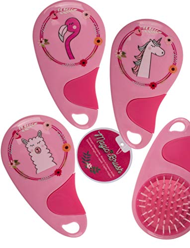 Preisvergleich Produktbild 3er Set Striegel-Haarbürsten mit Flamingo-Lama und Einhorn Motiv Kinder-Bürste Geburtstags-Party-Überraschung Geschenk-Idee Mitgebsel und Mitbringsel (3er Set)