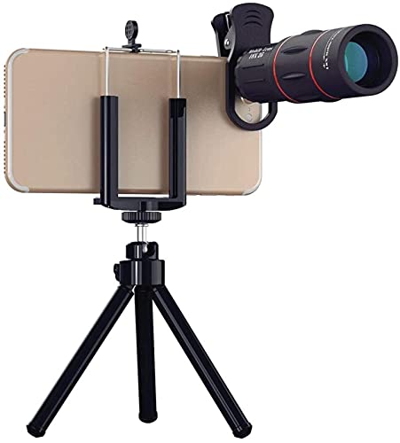 Telescopio zoom 18X lente monocular teléfono cámara para fotografía de camping