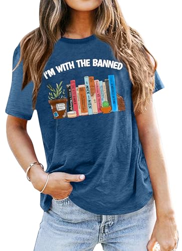 Image of Books Shirts for Women Reading T-Shirt Book Lover Tops Funny Readers Gifts Clothes Casual Librarian Tees