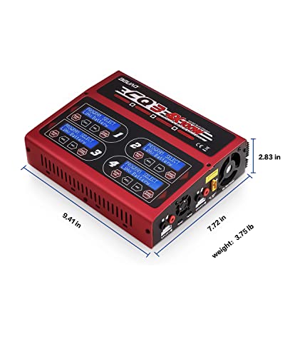 Bguad 100Wx4/10Ax4 Ac/Dc 4 Port Rc Lipo Charger Discharger Intelligent Balance Charger Quad Multi-Functions For Nimh Nicd Lihv Pb Batteries For Hobby Rc Car Boat Airplane Racing Drone Fpv #TOP7