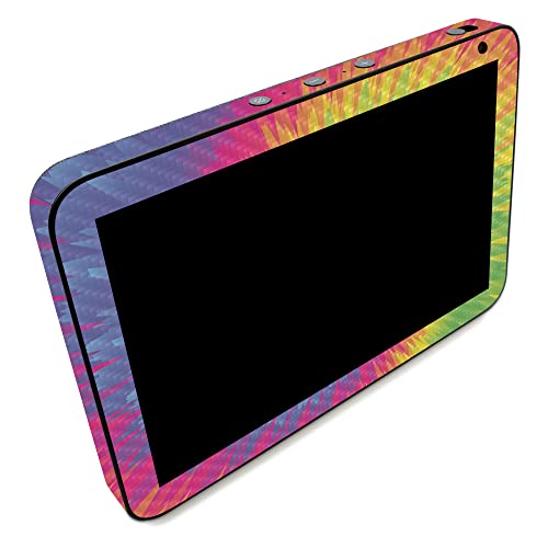 Image of MightySkins Carbon Fiber Skin Compatible with Amazon Echo Show 8 (Gen 2) - Vibrant Tie Dye | Protective, Durable Textured Carbon Fiber Finish | Easy to Apply