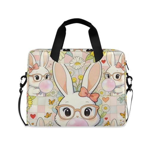 Maletín portátil para laptop 15.6" beige con asa y correa miniatura 1