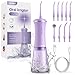 Produktbild 350ml Munddusche Kabellos 2024, Elektrische Zahnreiniger Water Flosser, DIY-Modus, 5 Modi & 9 Düsen, 350ML Zahndusche IPX7 Wasserdicht, Oral Munddusche Testsieger für Mundpflege & Reinigung(Lila)