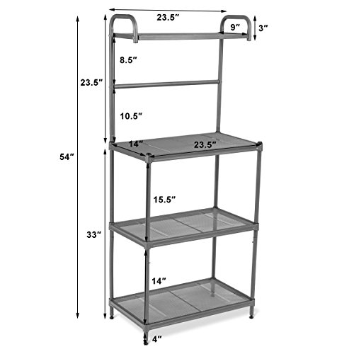 image for Giantex 4-Tier Kitchen Microwave Storage Rack Oven Stand Strong Mesh W
