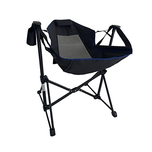 GARDIMAX Hammock Camping Chair, Outdoor Swinging Rocking Chair, Folding Portable Hammock Chairs for Backyard, Picnic and Patio, Supports 300lbs, Black