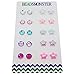 Color Rhinestone and Star Beads Magnetic Clip-on Stud Earrings Gift Set, Pack of 10 Pairs