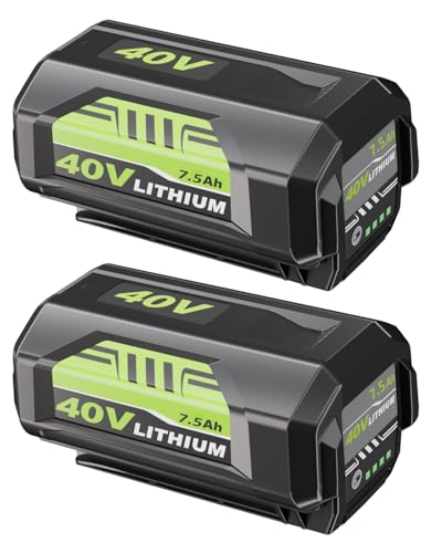 ULATI 2Packs Replacement for Ryobi 40V Battery 7.5Ah Compatible with Ryobi 40v Lithium Battery OP40401 OP4026 OP40261 OP4050 OP40601 Compatible with Ryobi Battery 40 Volt Cordless Power Tools (Green)