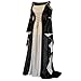 VEKDONE Costume da donna rinascimentale medievale vestito plus size gotico principessa cosplay retrò abito - nero - XL