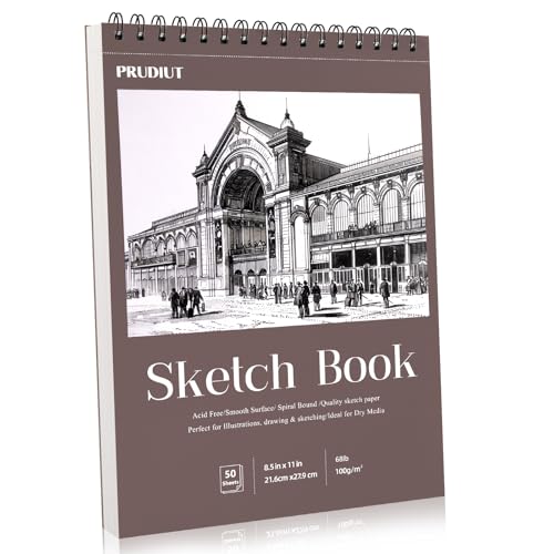 Sketch Book 8.5&times;11 inch, Spiral Bound Sketch Pad 50 Sheets (68lb/100gsm), Acid-Free Sketchbook for...