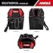 Olympia Tools 7 Pocket Tool Pouch with Belt Clip, Black & Red