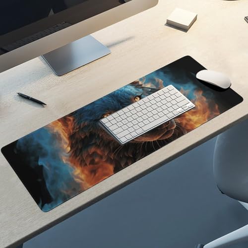 Tapis de souris grand taille antidérapante tapis écriture bureau motif loup
