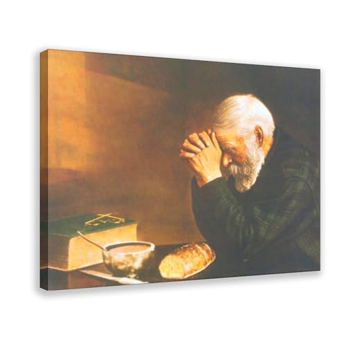Toile Eric Enstrom Grace Praying Over Bread cadre à suspendre pour mur vide