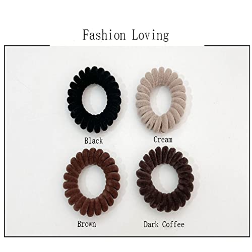 Grutyopkn Hair Ties, Velvet Spiral Hair Ties,4 Pack Elastic Hair Ties thumb #8