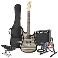 Complete Guitar Starter Pack: The Max Gigkit Package includes everything you need to start playing right away! Featuring a quilt top guitar, amplifier, picks, strap, and carry bag for easy portability. Stunning Quilt Top Design: Enjoy the striking be...