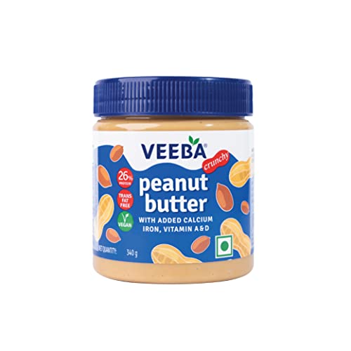 Veeba Peanut Butter, Crunchy, 340g