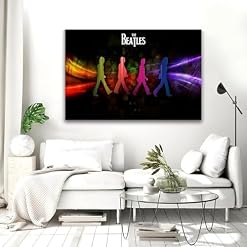REOTTO Poster des Beatles sur toile – Impression d’art moderne pour chambre à coucher – 50 x 75 cm - Les Beatles, Paul McCartney, John Lennon, RIngo Starr, George Harrison REOTTO Poster des Beatles sur toile - Impression d'art moderne pour chambre à coucher - 50 x 75 cm – Image 5