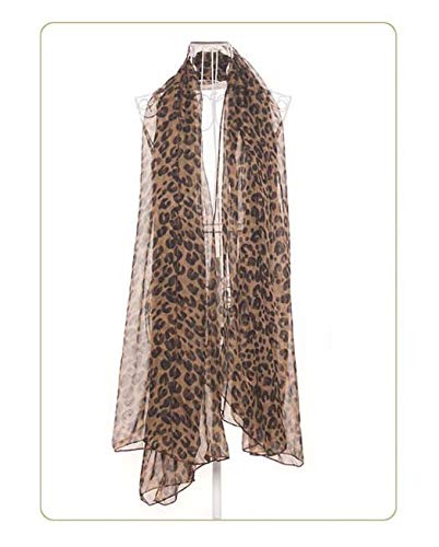 Secret for Longevity Long Rectangle Sheer Chiffon Black Tan Brown Leopard Cheetah Animal Print Mic Scarf Shawl Headband Bandana 19" in wide x 57" in long3