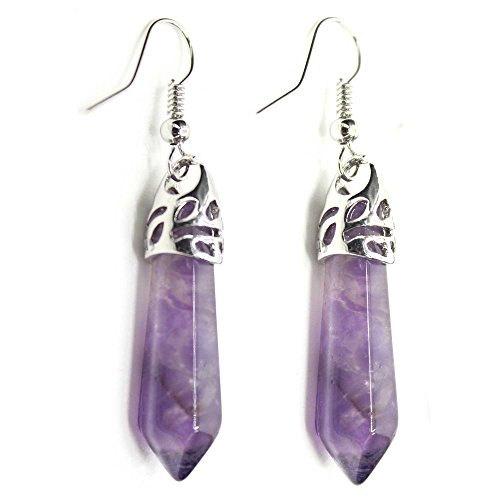 Purple Stone Dangle Earrings for Women