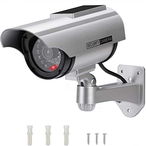 Preisvergleich Produktbild AlfaView Kamera Dummy Solarbetriebene Überwachungskamera Attrappe Fake Kamera Attrappe Dummy Kamera Attrappe Dummy Innen Außen Fake Überwachung Haus Sicherheit Security