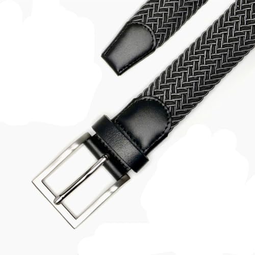 Image of Men's Stretch Braided Elastic Woven Canvas Golf Belt, multicolor,1 3 /8 inch