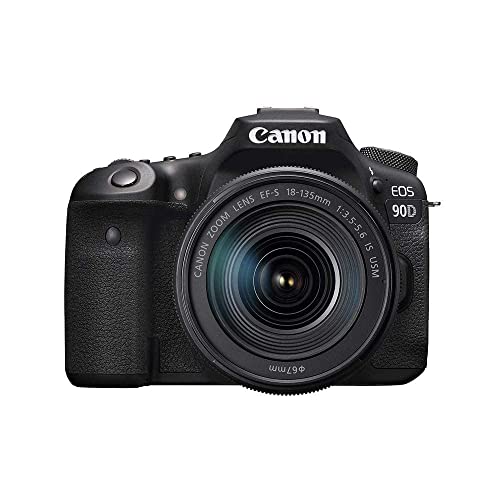 Canon Dslr Camera [Eos 90D] With 18-135 Is Usm Lens | Built-In Wi-Fi, Bluetooth, Digic 8 Image Processor, 4K Video, Dual Pixel Cmos Af, And 3.0 Inch Vari-Angle Touch Lcd Screen, Black #TOP1