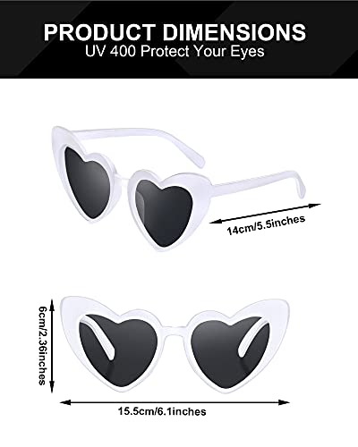 Frienda 9 Pairs Heart Shaped Sunglasses Bachelorette Heart Sunglasses Gift for Women Wedding Party Favors3