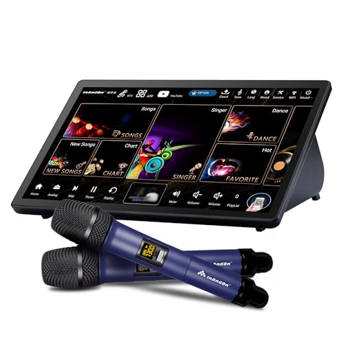 Image of InAndOn Karaoke Machine for Adults: Karaoke Players with 15.6 inch Touchscreen | All-in-one Karaoke Machine Built-in Mixer, 2 Wireless Mics, YouTube Integration, Professional Karaoke System for Party