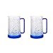 Boccale di birra ghiacciato Da 500 Ml, Tazze Per Bicchieri, Boccali Da Birra Per Congelatore In Gel A Doppia Parete Per Feste E Regali, Boccale Da Birra In Plastica Trasparente, Set Di 2 (2blue)