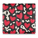 aidingzhi Fashion Red Heart Leopard Christmas Premium Leather Auto Registration Insurance & ID Card Holder Auto Truck Comparment Accessories Case for Cards, Essential Document Driver License