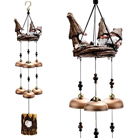 Wind Chimes for Outside, Gnome Wind Chimes with 6 Larger Bells for Mom Dad Daughter Women’s Gift, Outdoor Wind Chimes for Patio Porch Garden Backyard Decor Cover