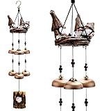 Gnome Wind Chimes for Outside With 6 Larger Bells - Gift for Mom, Dad, Daughter, Women - Outdoor Decor for Patio, Porch, Garden, Backyard