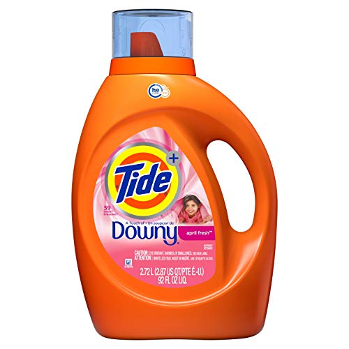 Tide Plus Downy Abril Fresh Scent AE Turbo Clean líquido detergente de lavandería, 92 oz, 48 cargas