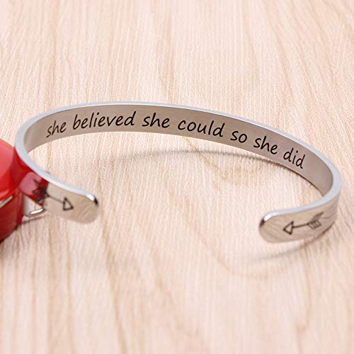 Btysun Bracelets for Women Mothers Day Bracelet Gifts from Daughter Inspirational Gifts for Women Graduation Gifts for Her Motivational Birthday Cuff Bangle Friendship Personalized Mantra Jewelry…