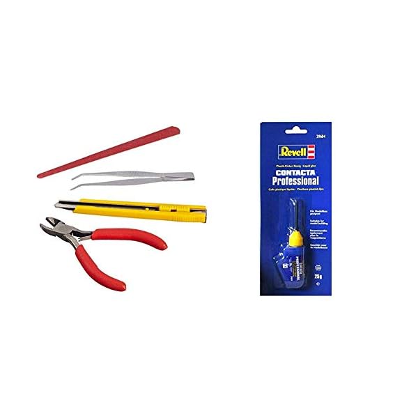 Revell 29619 - Modellbau-Zubehör, Model-Set Plus Bastelwerkzeuge & 29604 Contacta Professional, Kleber mit feiner Kanüle…