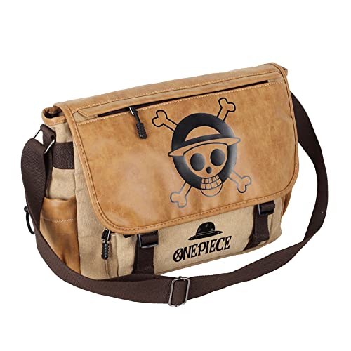 Bonamana Japanese Anime One Piece Shoulder Bag Canvas Schoolbag Messenger Bag Satchel Crossbody Bag Pack Cosplay