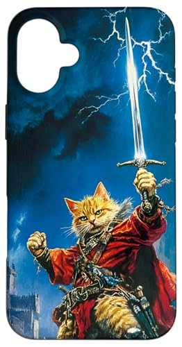 iPhone 16 Plus Cat With Sword RPG Lover Case
