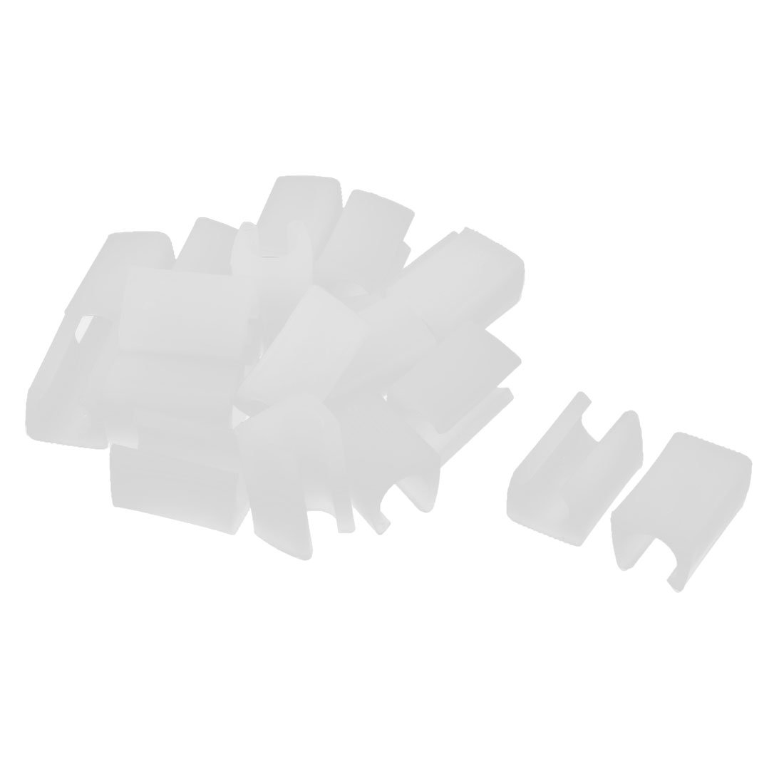Uxcell White Sourcing Map Plastic Chair Foot U Shaped Floor Glides Tubing Caps Cover 11Mm Dia 20Pcs