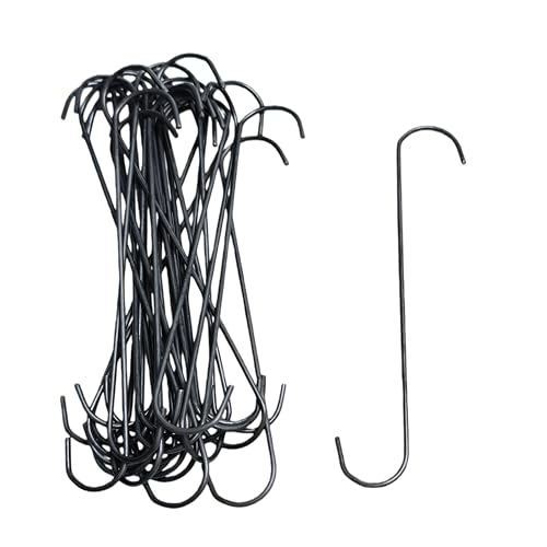28 Pack 8 Inch Metal Heavy Duty S Hooks for Powder Coating & Paint, 0.12" Wire Steel Hanging Hooks (30lbs Capacity), Heat Resistant Utility Hangers for Spray Painting, Plating & Industrial Use